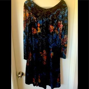Monsoon floral long sleeve velvet Dress